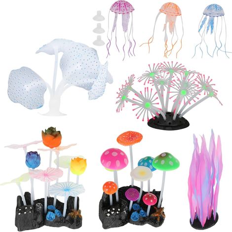 Décorations Colorées De Corail D'aquarium, Kit De Décoration D'aquarium en Silicone-sans Pollution Et Accrocheur (1/5)