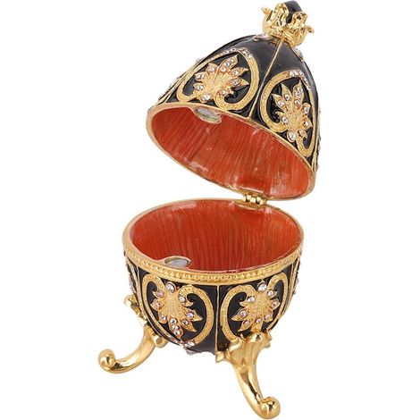 Dekorative Metalldose für Ostereier, Schmuckkästchen mit Diamantschliff, exquisite Metallverarbeitung für Ostern (1/5)