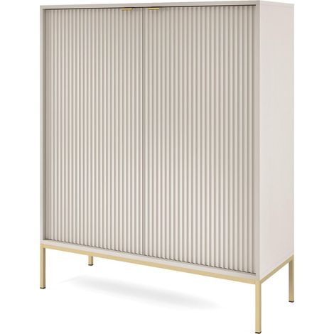 Cassettiera: 2 ante, Cashmere, oro, 104 x 125 x 39 cm, maniglie dorate (1/5)