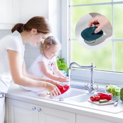 Filtre Évier Cuisine - Universel - Silicone - 4 Bouchons - Anti-bouchon - Durable (1/4)