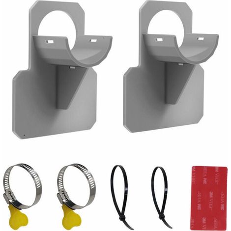 Support de fixation en plastique pour tuyau de piscine hors-sol - 30-38 mm - Avec serre-cable (1/4)