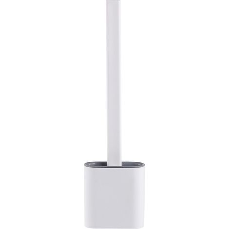 Brosse de Toilette Brosse WC, Brosse de Toilette en Silicone Balayette WC en Silicone Antibactérienne à Séchage Rapide, Brosse Toilettes à Manche Long (1/5)