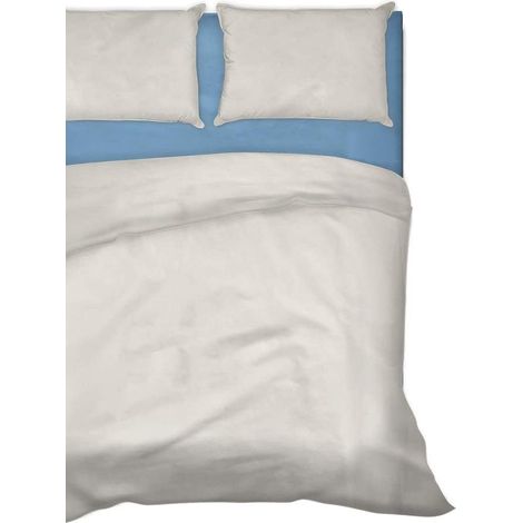 IlGruppone Completo Letto Lenzuola Tinta Unita bicolore 100% Cotone Made in Italy 6 Misure BeigeAzzurro - 1 Piazza e mezza