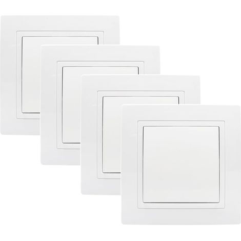 Lot de 4 Interrupteur Marche/Arrêt Encastré, Blanc 250V 10A Boutons Interrupteur Norme Universelle (1/5)