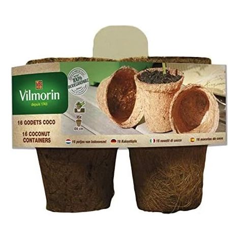 Vilmorin 16 pentole di cocco rotonde, Мч 8 cm