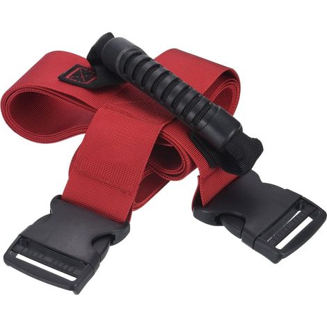 Portage Sangle avec Poignée Croisé Style Nylon Ceinture Rouge (1/5)