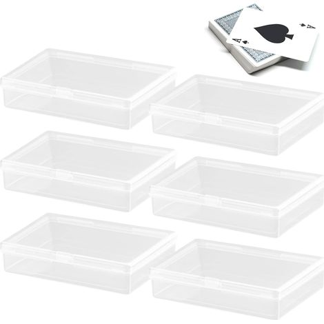 Lntyq Lot de 6 boîtes de rangement vides en plastique pour cartes à jouer