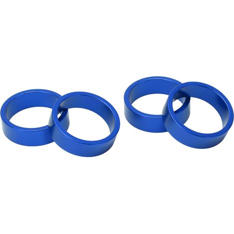 4 Entretoises de Direction en Aluminium 28.6x10mm pour Vélo Route et VTT, Rondelles de Potence Bleues (1/5)
