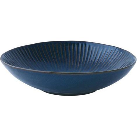 Assiette Creuse - Porcelaine Reactive - Diametre 20 Cm - Usage Micro-Ondes Et Lave-Vaisselle - Bleue - 1 Piece