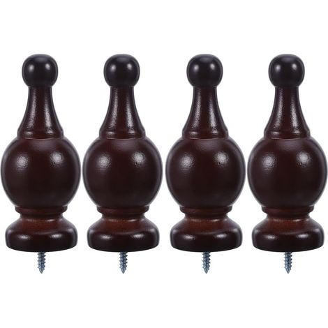 Embouts Décoratifs Vintage 4pcs Adaptés pour Tringles de 28mm, Design Élégant et Support Renforcé pour Tringles à Rideaux en Bois Maison et (1/5)