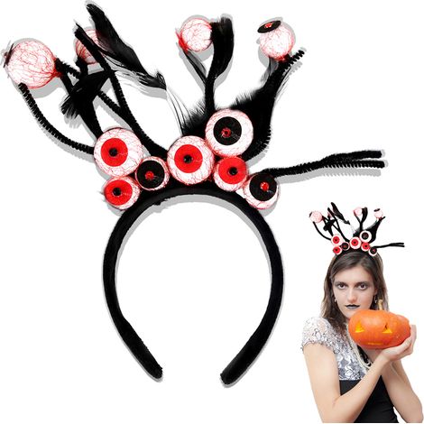Serre-tête Halloween Oeil Globe Accessoire Coiffe Fête Déguisement Arceau Cheveux Horreur (1/3)