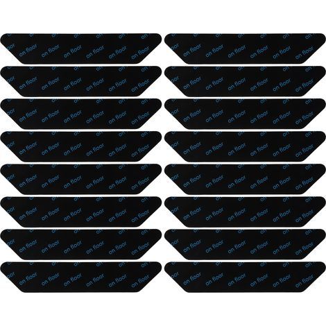 16 adhésifs antidérapants réutilisables pour tapis, moquette et carpette, accessoires de salle de bain, cuisine et salon (1/5)