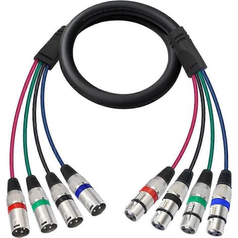 Câbles multipaires XLR mâle/femelle 4 canaux pour microphone, câble haut-parleur XLR 3 broches pour le live, l'enregistrement et le studio. (1/5)