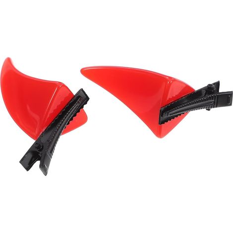 Pinza para el cabello de Halloween con cuerno de buey rojo de resina para celebración (1/5)