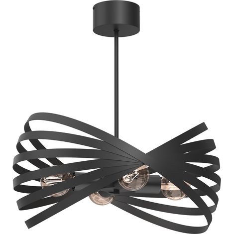 Suspension métal noire mate Sparkle 4xE27 15W Luminex