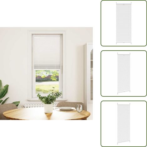 Verdunklungsplissee 50×100 cm Weiß - Sonnen Rollo - Sicht Schutz - Fensterdekoration - Plissee - Weißes Plissee (1/5)