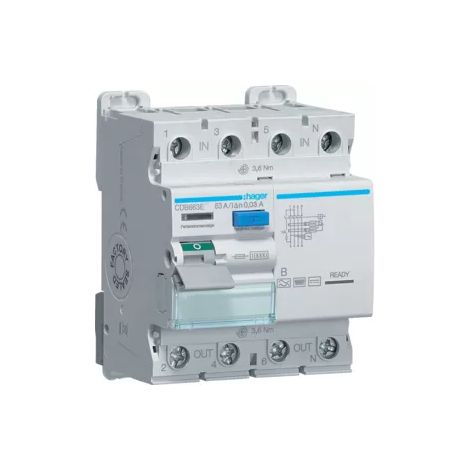 Hager Typ B FI-Schalter grau 63A 10kA (1/2)
