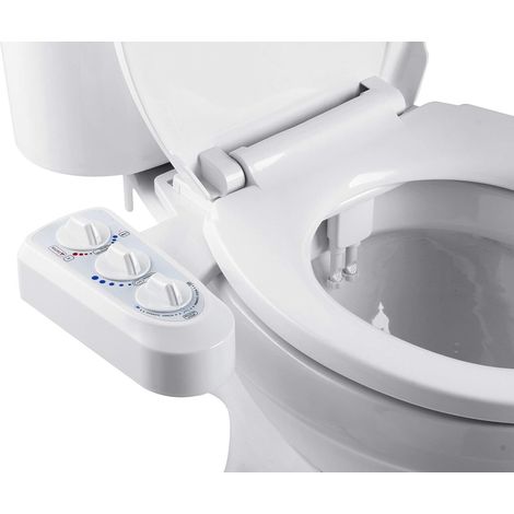 WC Bidet, Water Bidet Dusch-WC (ohne Strom),Intimreinigung mit Selbstreinigende Düsen Wasserstrahl regulierbar Po Dusche und Lady-Dusche