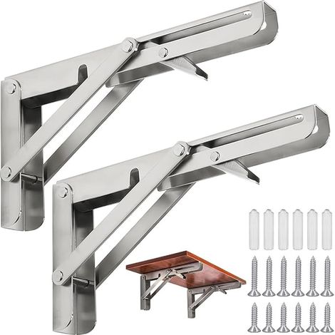 Equerre Pliante, 300mm Support Console Pliable en Acier Inoxydable (1/5)