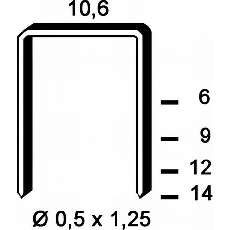 Blister de 1440 agrafes galvanisées PF-09 - 10,6 x 9 x D. 0,5 x 1,25 mm - 6PF091BL - Alsafix (1/2)