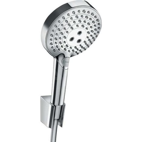 Ensemble support mural et douchette 120 3jet PowderRain avec flexible de douche 125 cm chromé Hansgrohe Raindance Select S (1/5)