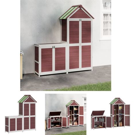 Gartenzubehör - vidaXL 2-tlg. Geräteschuppen-Set Mokka Massivholz Kiefer - Holzschuppen (1/5)