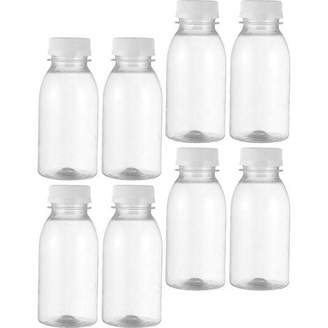 Lot de 8 bouteilles d'eau vides, bouteilles de boissons ménagères réutilisables, contenants à jus avec couvercles (1/5)