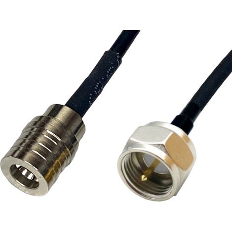 Cable pigtail con conector QMA / conector F de 20 cm RG174