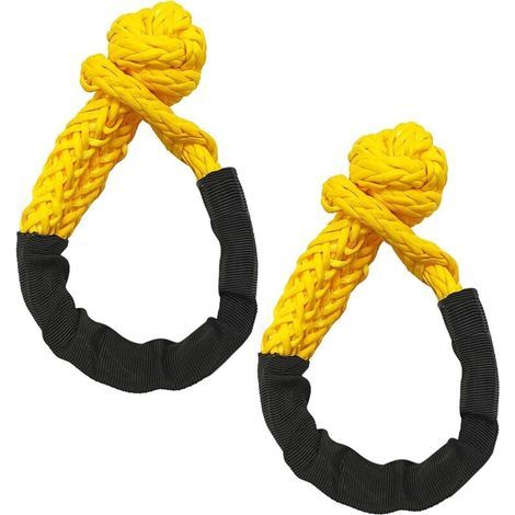 Lot de 2 manilles souples et solides - Résistance à la rupture 17T - Corde de récupération pour le sauvetage de remorque (52 cm) (1/4)