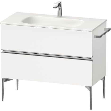 Duravit Sivida bâti-support pour lavabo, 2 tiroirs, poignée