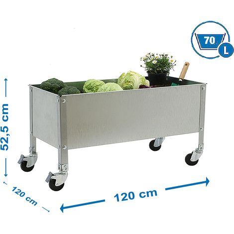 Simonrack Box da Giardino in Metallo Galvanizzato 70 Litri Contenitore da Giardino