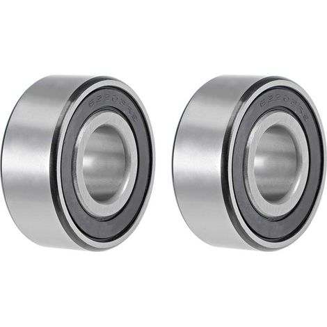 2 pièces 62203-2RS Roulements à billes 17 mm x 40 mm x 16 mm à gorge profonde, Acier chromé, double scellé Z2 ABEC1 (1/4)
