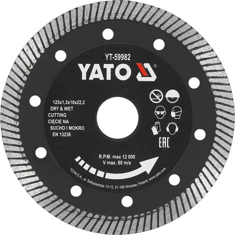 Disque diamant scie a carrelage 125x22.2x1.3mm ultra fin sec et eau
