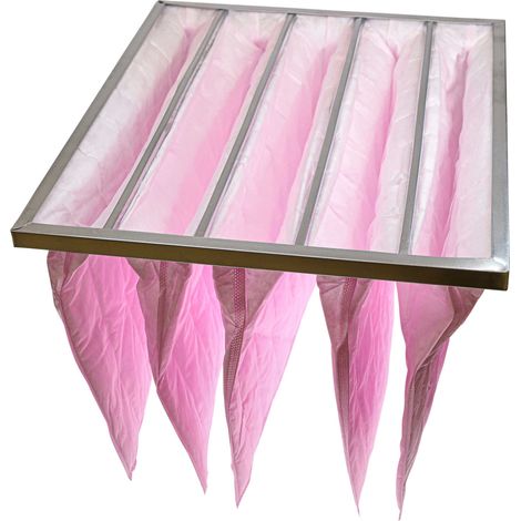 vhbw Filtros de bolsa para sistemas aire acondicionado y ventilación - Filtro F7, 49 x 59,2 x 36 cm, rosa