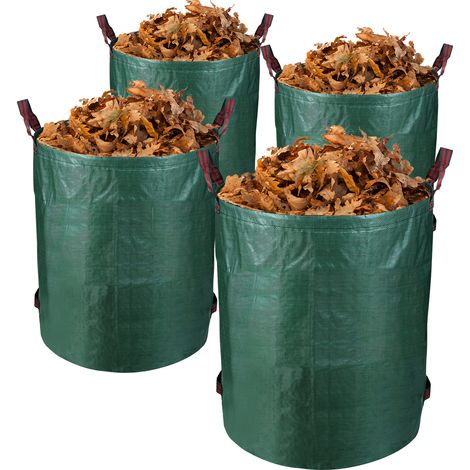 Wolketon 4X Saco de jardín Saco para hojas de jardín Saco para residuos de jardín con asas 272L