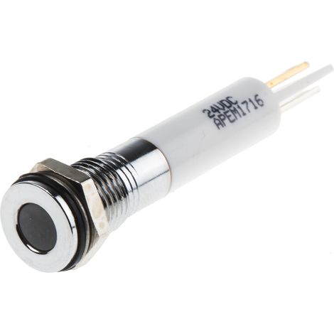Voyant LED lumineux Blanc RS PRO, dia. 8mm, 24V c.c., IP67 ( Prix pour 1 ) (1/2)