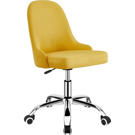 Poltroncina girevole in lino, colore giallo - Abby (1/5)