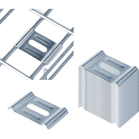 Pinces de fixation pour goulottes métalliques pinces de serrage pour goulottes de câbles support en treillis métallique pour câbles de 4 à 6 mm de diamètre (1/5)