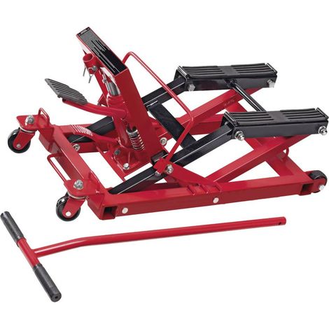 Plate-forme élévatrice 680 kg – Hauteur de travail 12.5 à 41.7 cm – Pour motos – Structure en acier robuste – Cartrend (1/3)