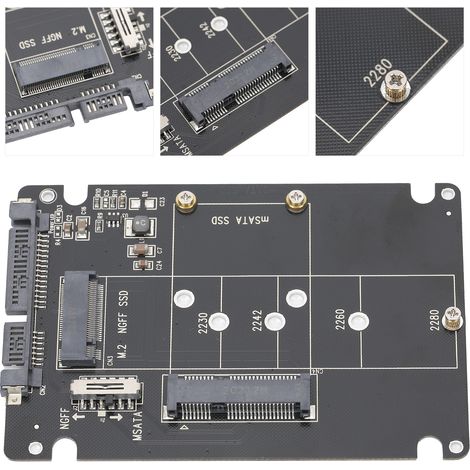Adaptateur M.2 SATA vers SATA 3.0, Carte de Conversion pour SSD NVMe et SATA, Équipement PC