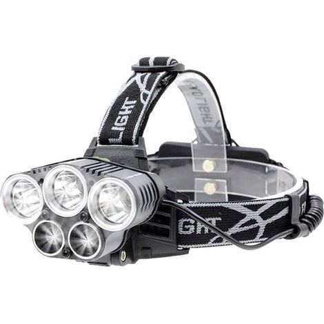 Lampada frontale a LED, ricaricabile tramite USB con sensore di movimento, 6 modalità di illuminazione, impermeabile IPX4, zoomabile e impermeabile per pesca, campeggio, escursionismo, ciclismo (5 luc (1/5)