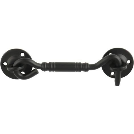 Loquet de fenêtre à crochet pour porte de cabine, 110 mm de long, acier inoxydable noir mat, (1/5)