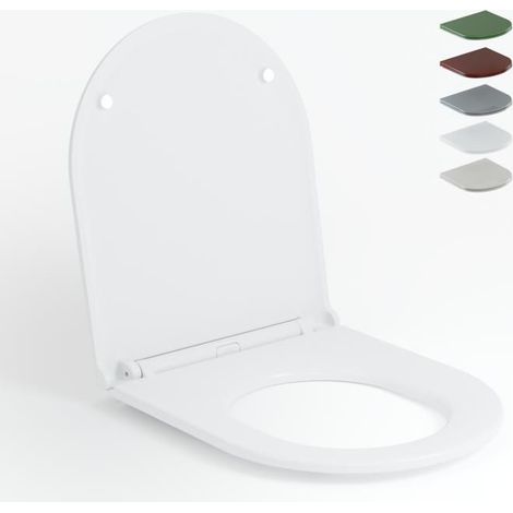 AquaWise Abattant WC Duroplast Fermeture Douce Cuvette Wc Résistant Montage Facile Couvercle Ergonomique Charnières inox Blanc (1/5)