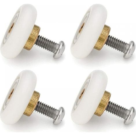 Lot de 4 roulettes de rechange pour portes de douche coulissantes, diamètre 20mm (1/4)