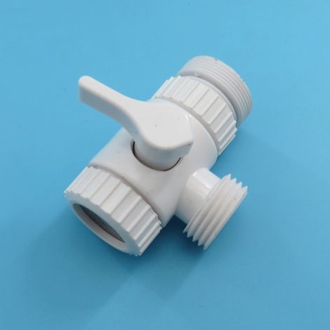 Wasserhahn mit einem Zulauf und zwei Auslässen, weißer Wasserspender, Vierwegehahn, Umsteller, Zubehör, Umrüstventil, Einpol-Ventiladapter (1/5)