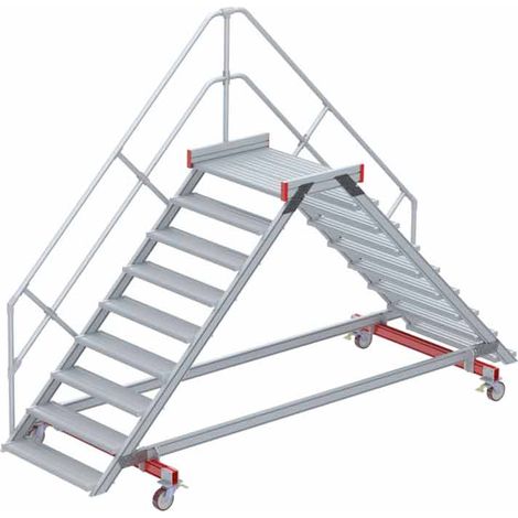 Euroline 512 mobiler Überstieg 45° Stufenausführung Alu gerieft Stufenbreite 1000mm 9 Stufen