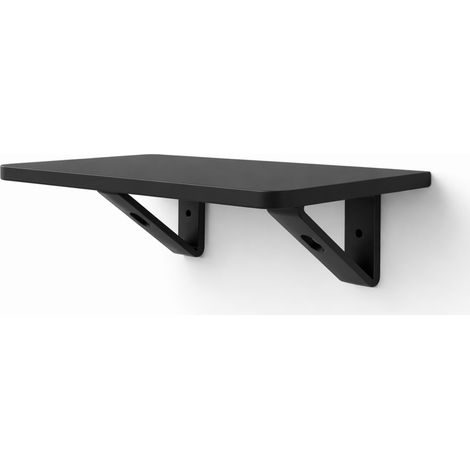 Mini estante organizador de pared negro para objetos pequeños y decoraciones.