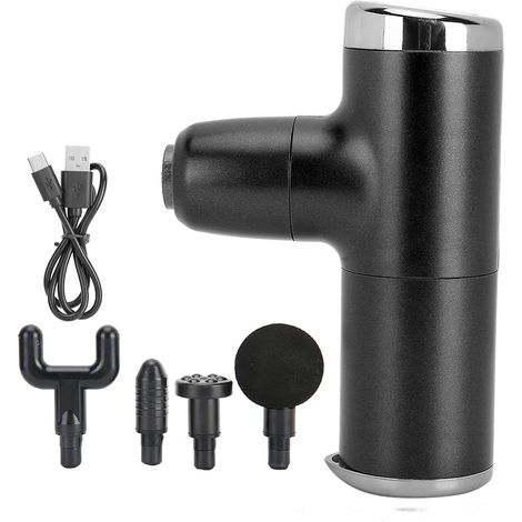 Pistolet de Massage Musculaire Portable, Réglable pour Douleurs et Fatigue - Noir (1/5)