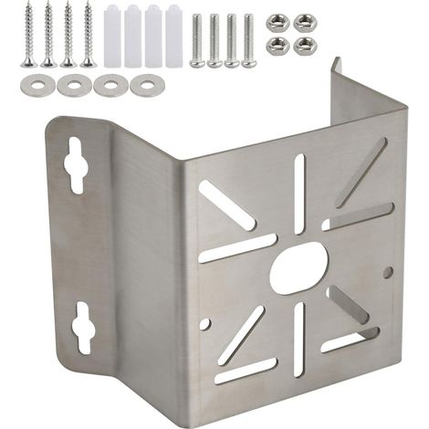 Supporto angolare universale, supporto verticale universale per palo, staffa in acciaio inossidabile per telecamere di sorveglianza, LED a parete, luci da palcoscenico, pannelli solari (argento)