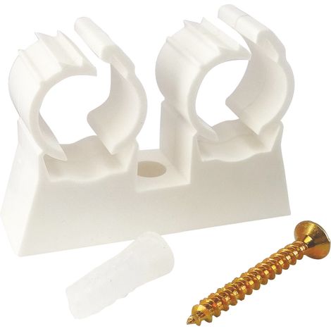 Attache de fixation double pour tube Ø20 (x10) (1/3)
